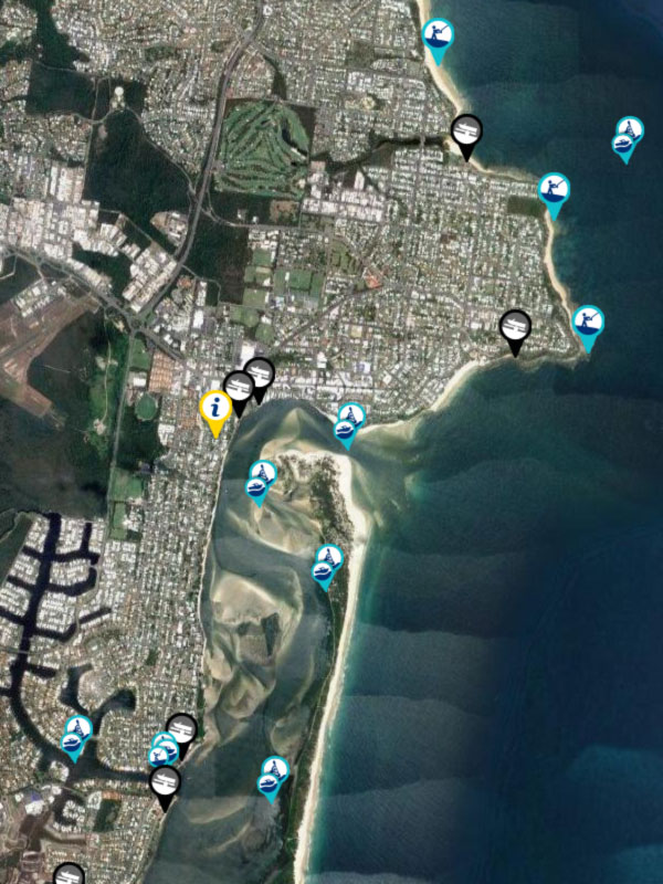 Caloundra Fishing Spots Map