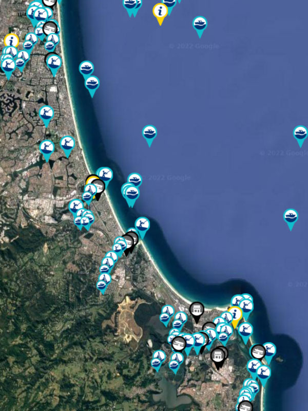 Gold Coast Fishing Spots Map