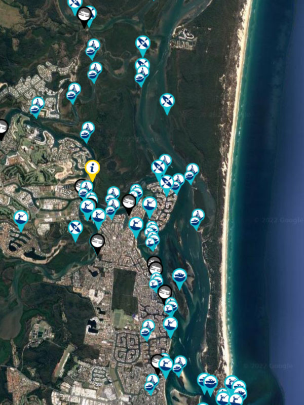 Coomera Fishing Spots Map
