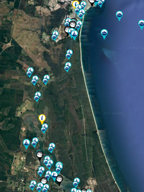Pumicestone Passage Fishing Spots Map