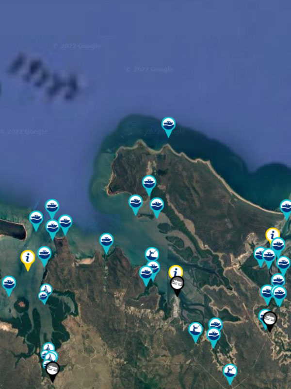 Turkey Beach Fishing Spots Map